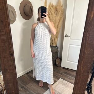 White Crochet Floral Detail Dress Size XS